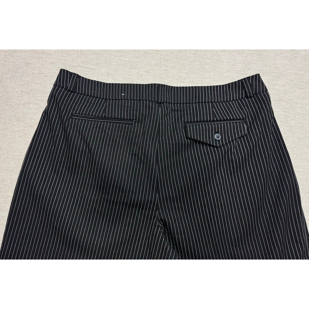 A New Day Woman Black White Pinstripe wide leg trouser pants size 14 grunge goth - Picture 5 of 6